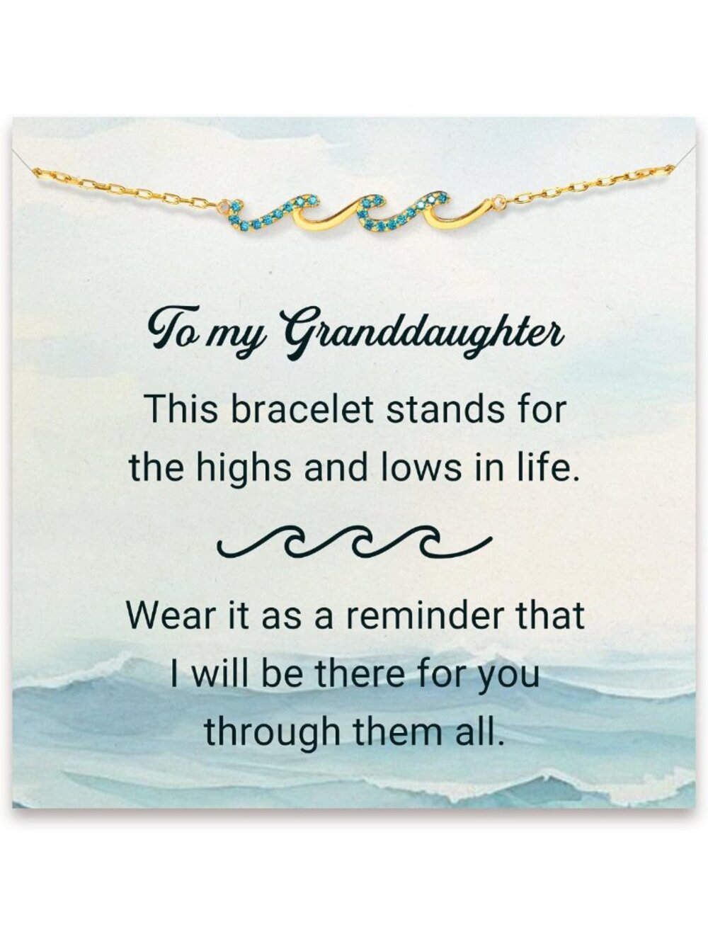 Charming Wave Bracelet for Granddaughter - Perfect Birthday Gift from Grandma